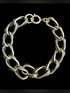 Signed Germany Chain Link Gold Tone Bracelet 7.25”